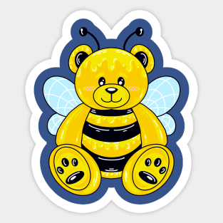 Bee Bear With Background Sticker